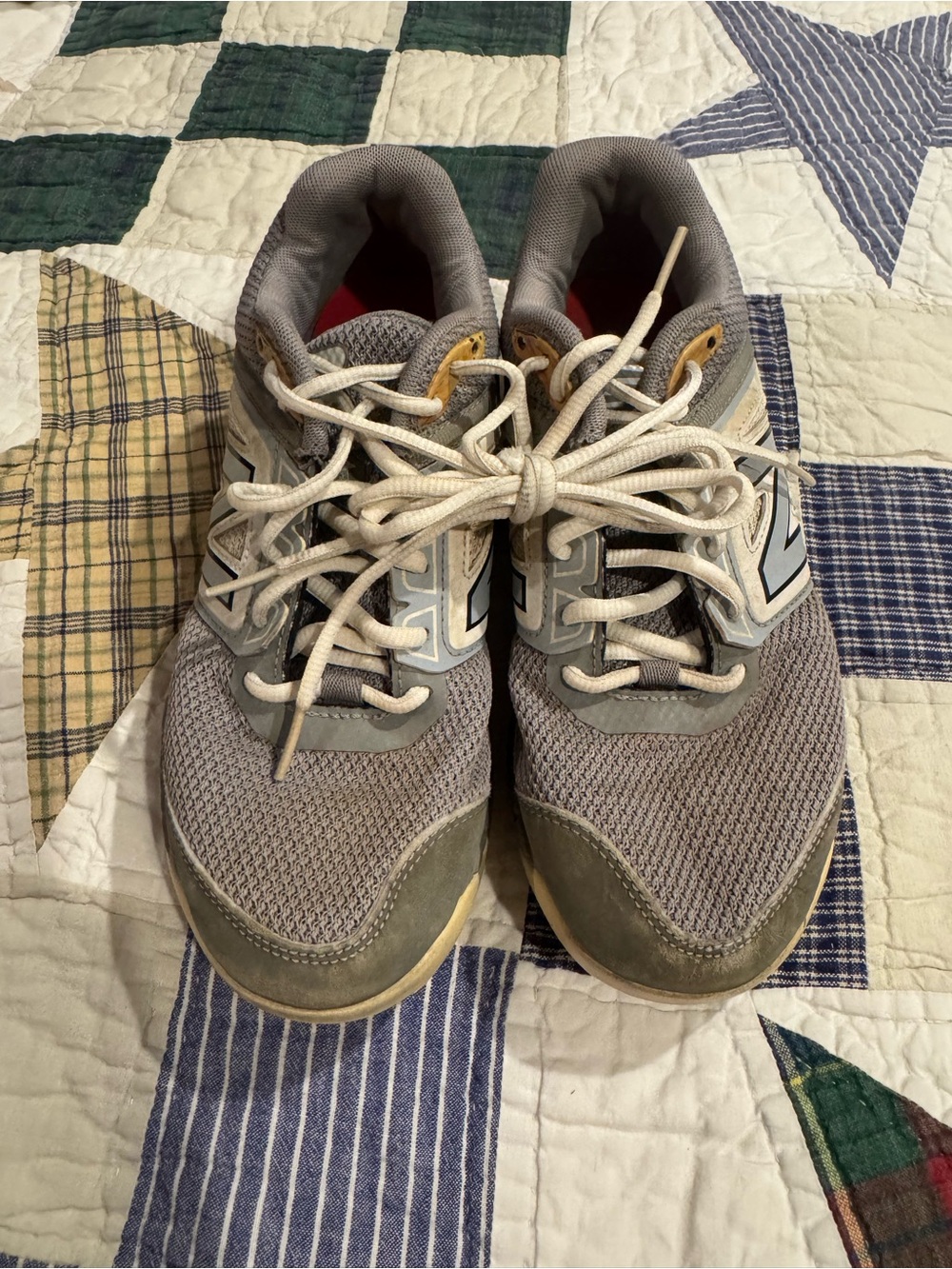 New Balance Gray and White Men's Turf Shoes